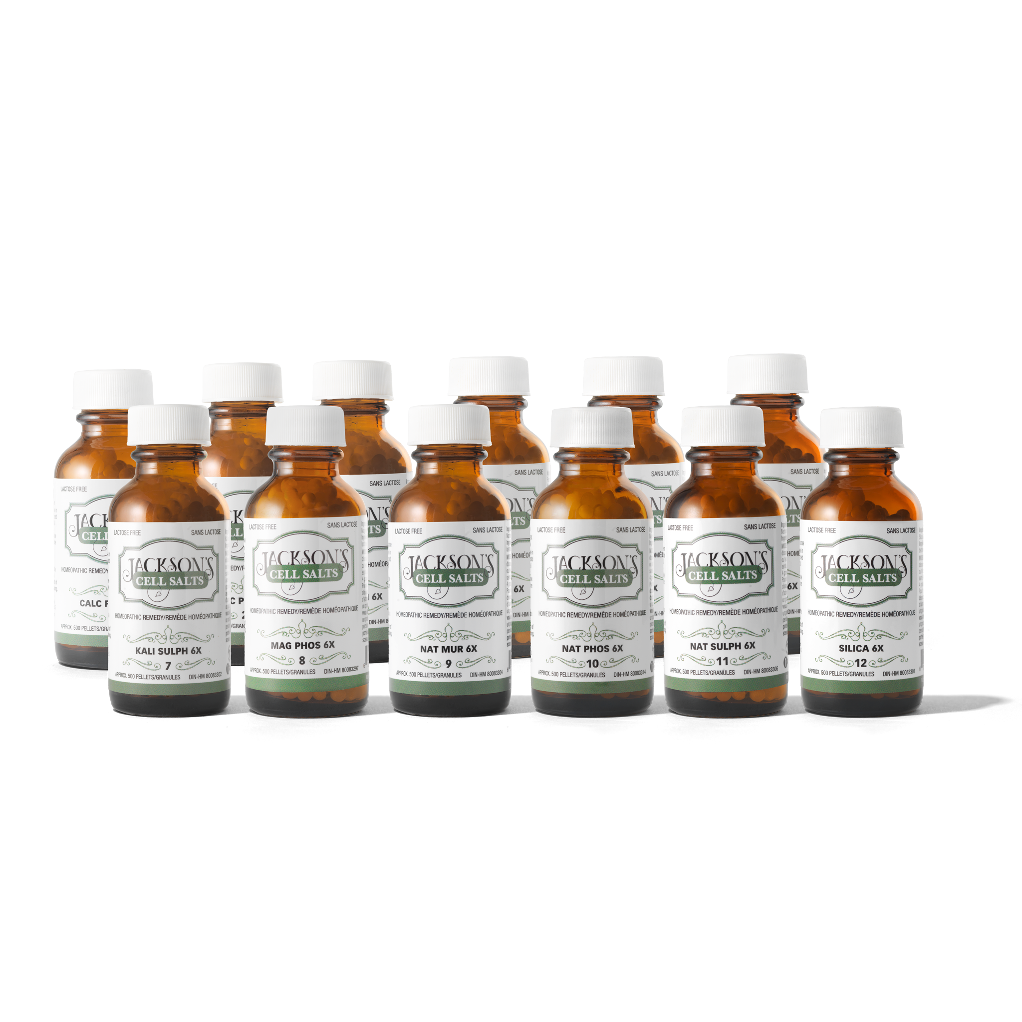 12 Cell Salt Kit - Certified Vegan, Lactose-Free Schuessler Cell Salts in 6X potency