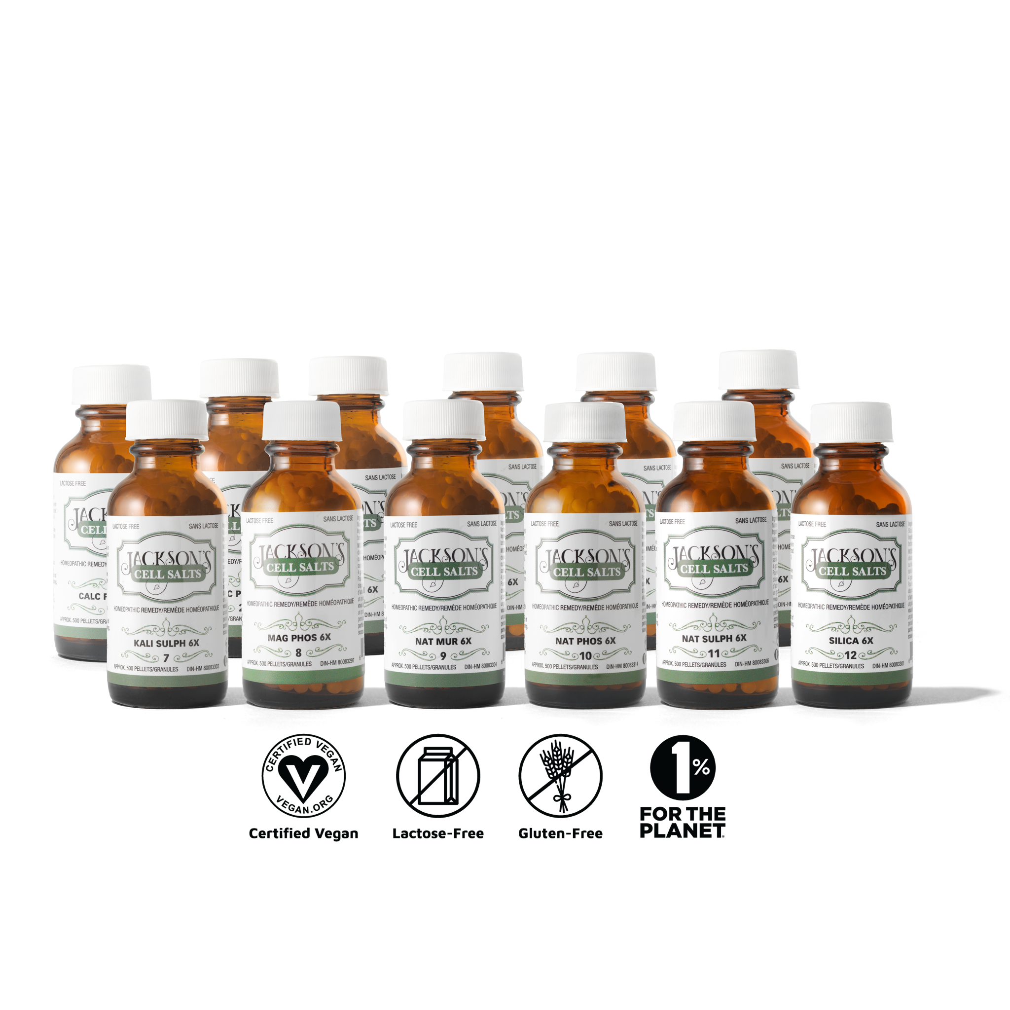 Kit de 12 sels cellulaires - Sels de Schuessler certifiés végétaliens, sans lactose et puissance 6X