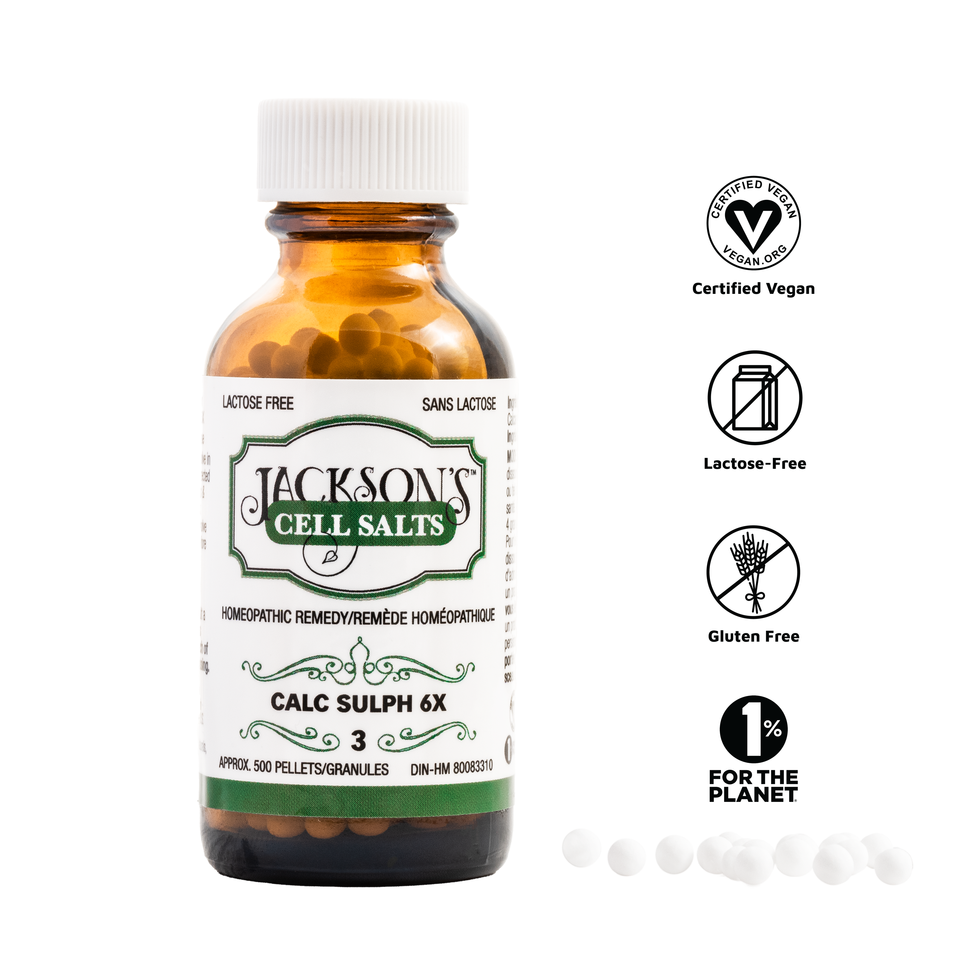 #3 Calc sulph 6X (sulfate de calcium) - Sel de cellules Schuessler (tissus) certifié végétalien et sans lactose