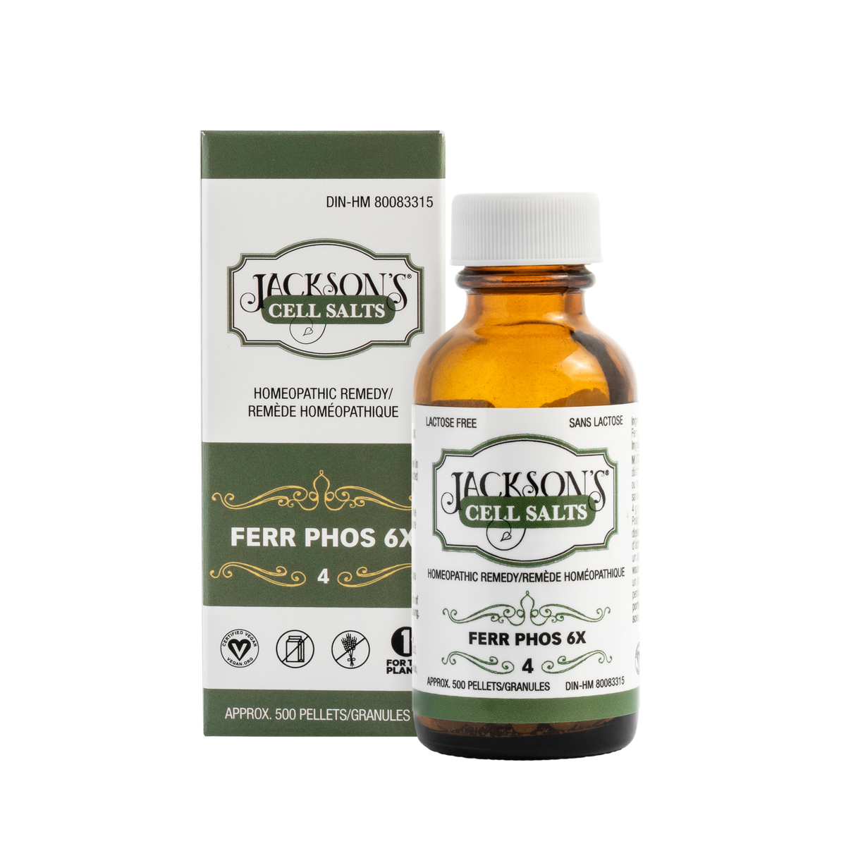 #4 Ferr Phos 6X - Certified Vegan, Lactose-Free Schuessler Cell Salt (Ferrum phosphate)