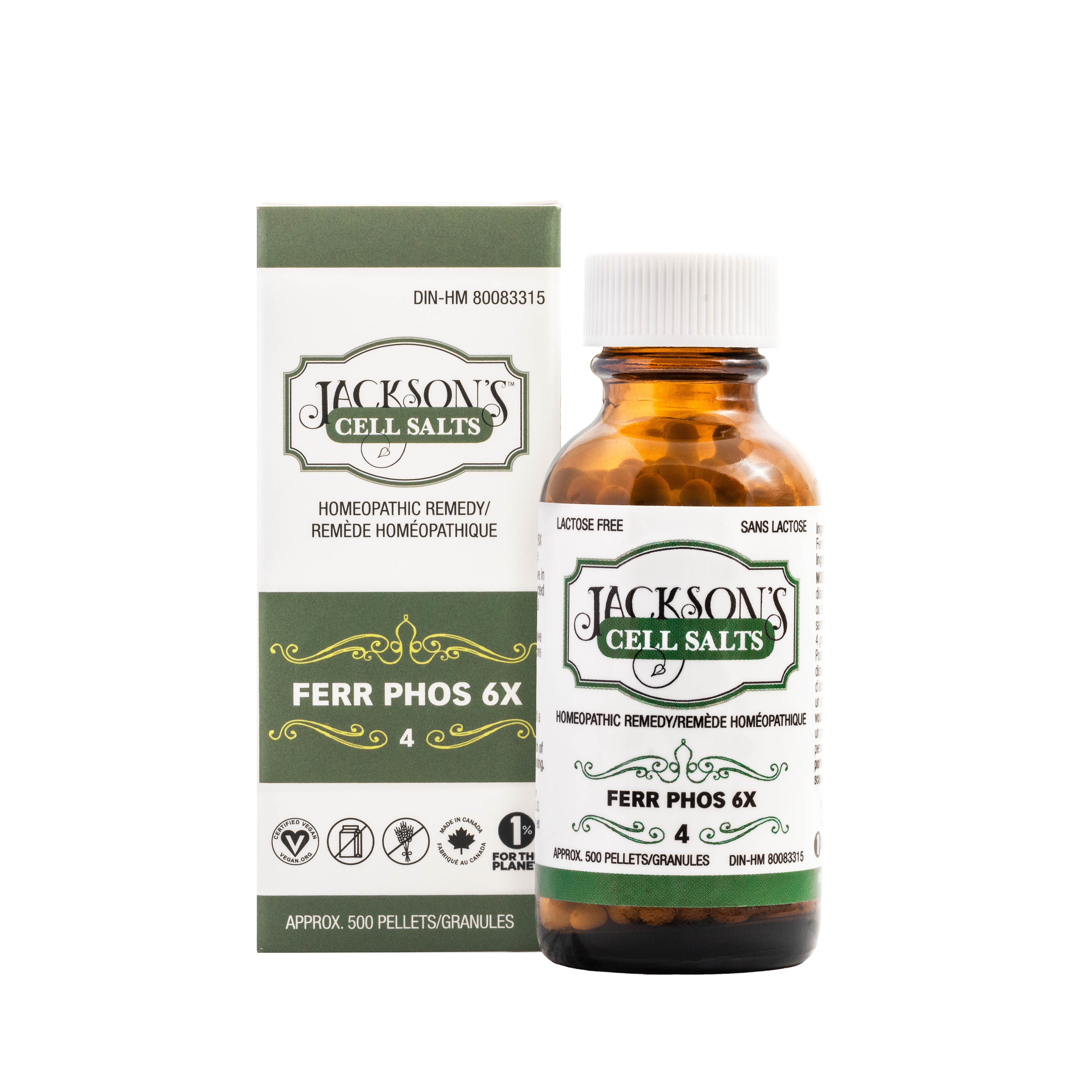 #4 Ferr phos 6X (Ferrum phosphate)- Certified Vegan, Lactose-Free Schuessler Cell (Tissue) Salt