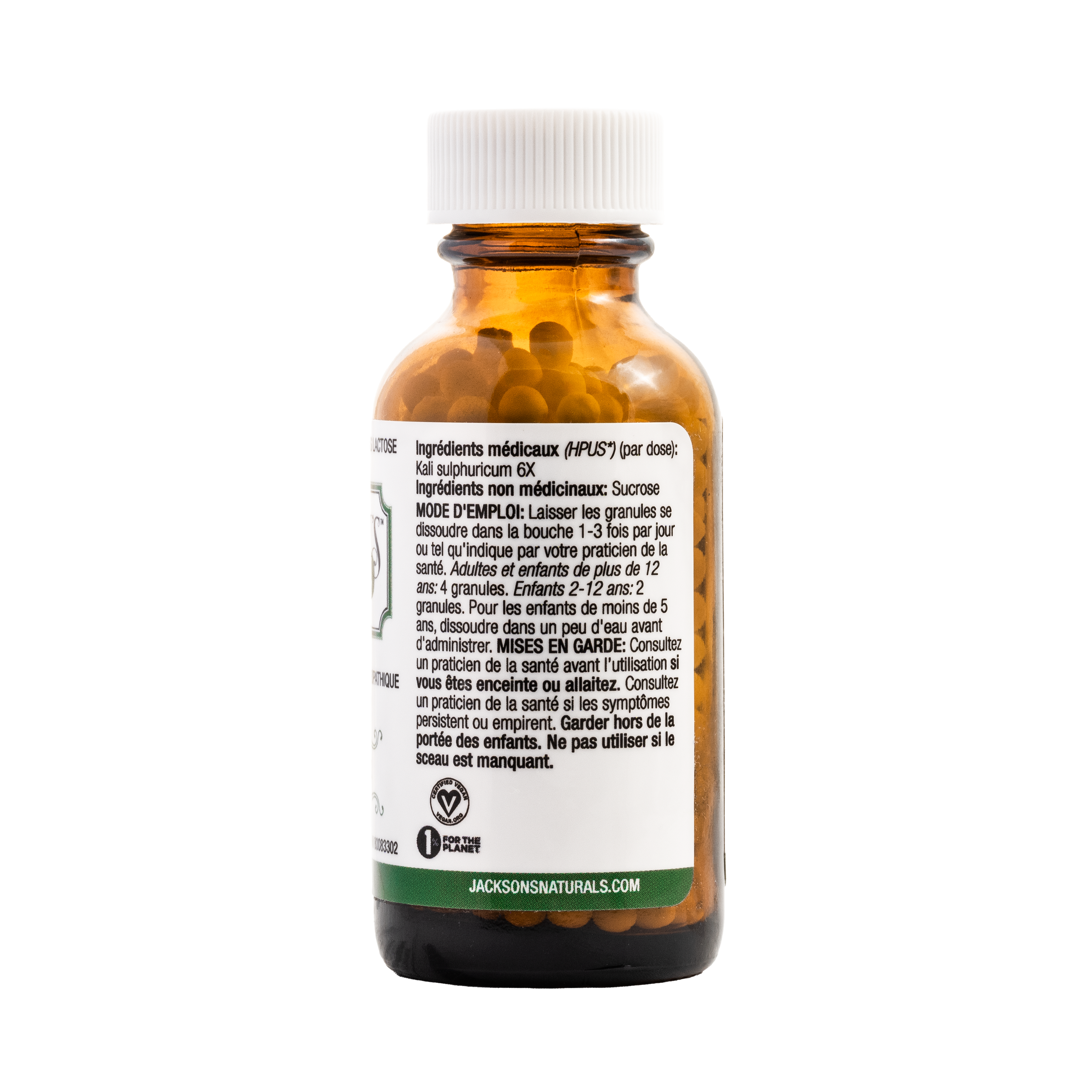 *Sale unboxed bottles* #7 Kali sulph 6X - Certified Vegan, Lactose-Free Schuessler Cell Salt (Potassium sulfate)