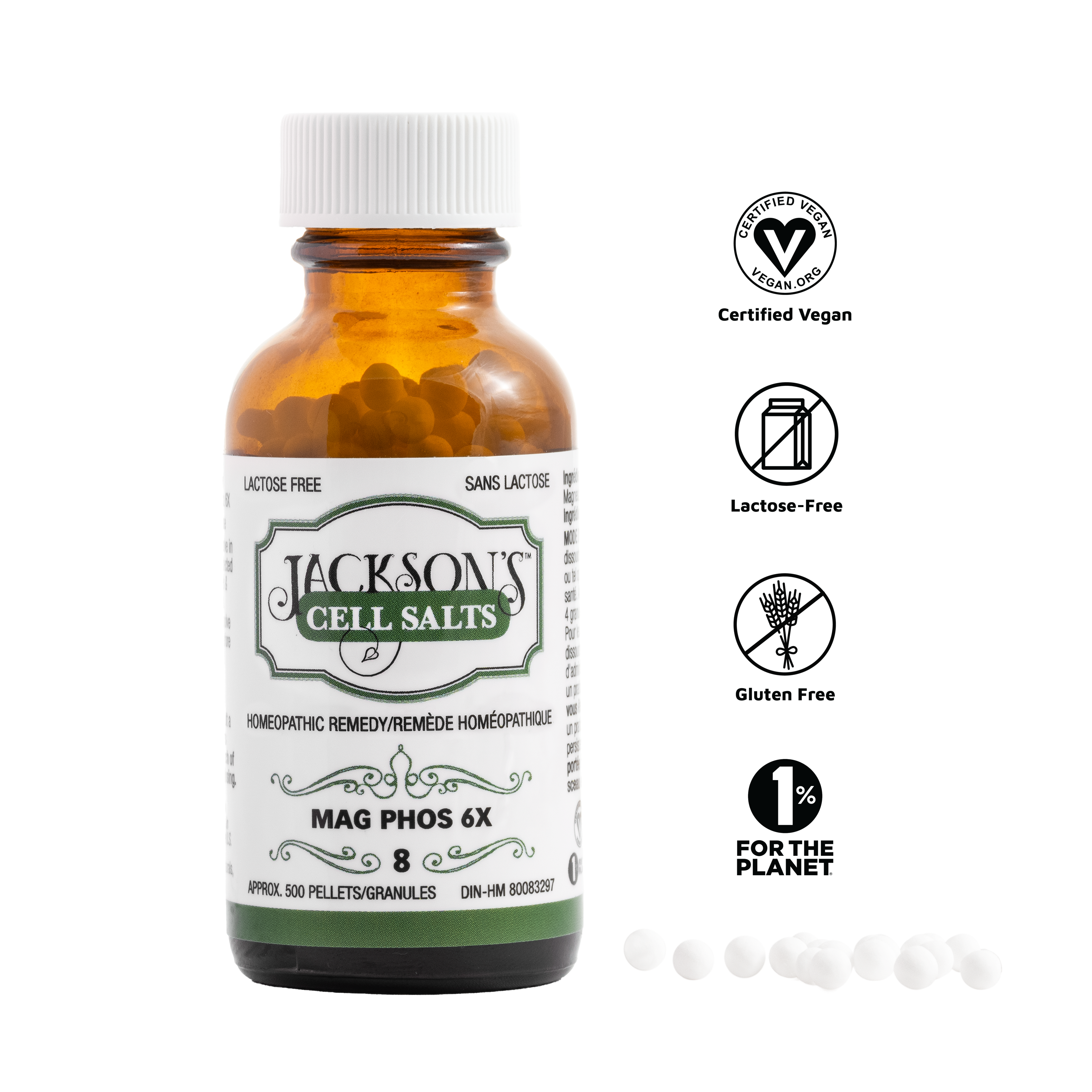 #8 Mag phos 6X (phosphate de magnésium) - Sel de cellules de Schuessler (tissus) certifié végétalien et sans lactose