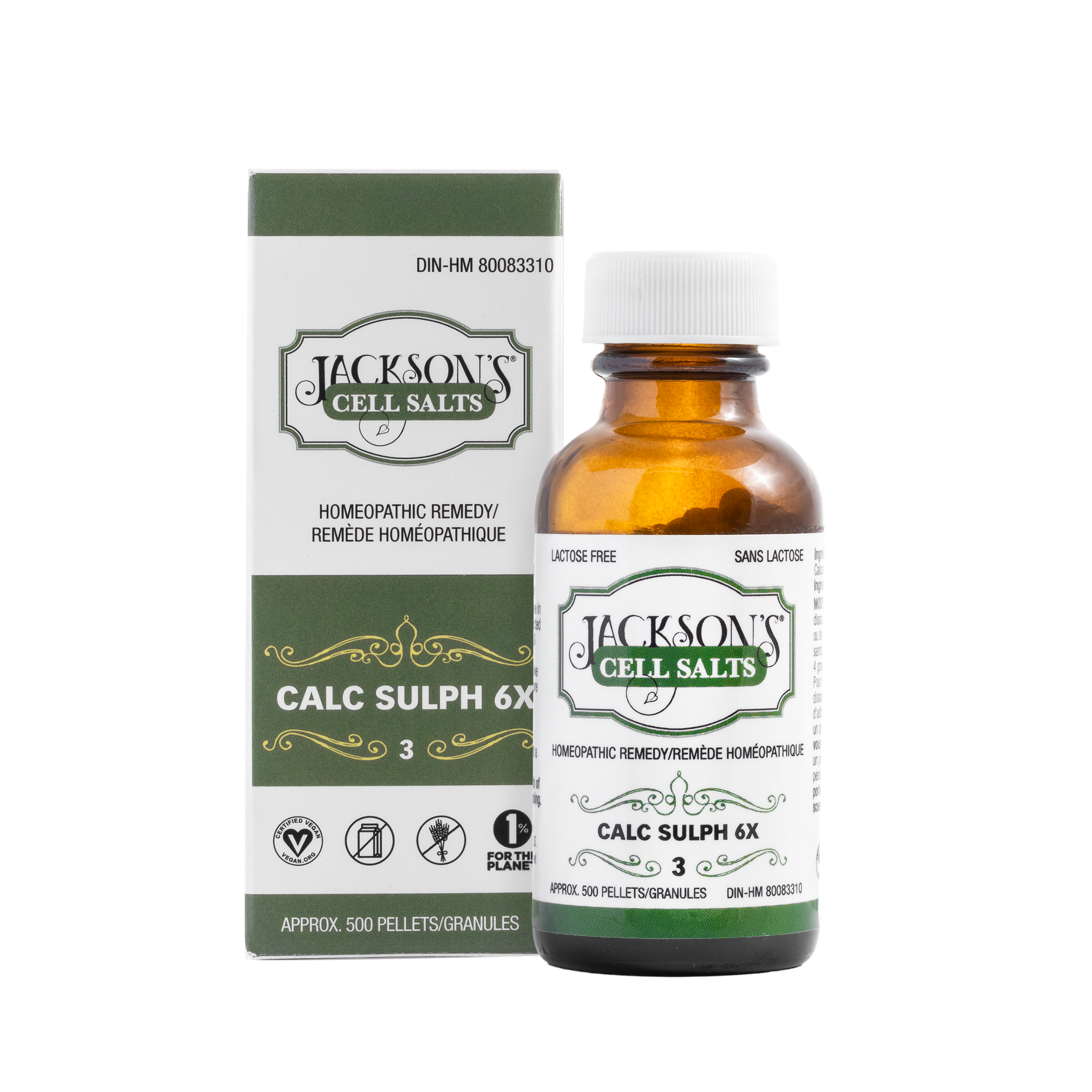 #3 Calc sulph 6X - Certified Vegan, Lactose-Free Schuessler Cell Salt (Calcium sulfate)