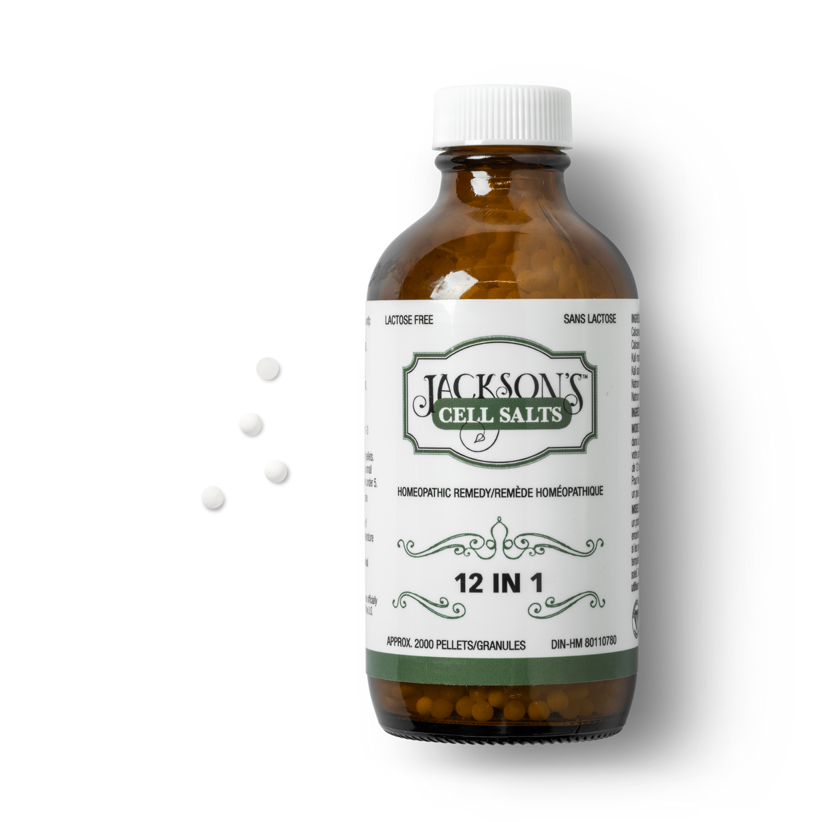 Jackson's 12 in 1 LARGE Bottle (2000 Pellets) - Bottle Only (No Exterior Carton) | Certified Vegan | Lactose-Free