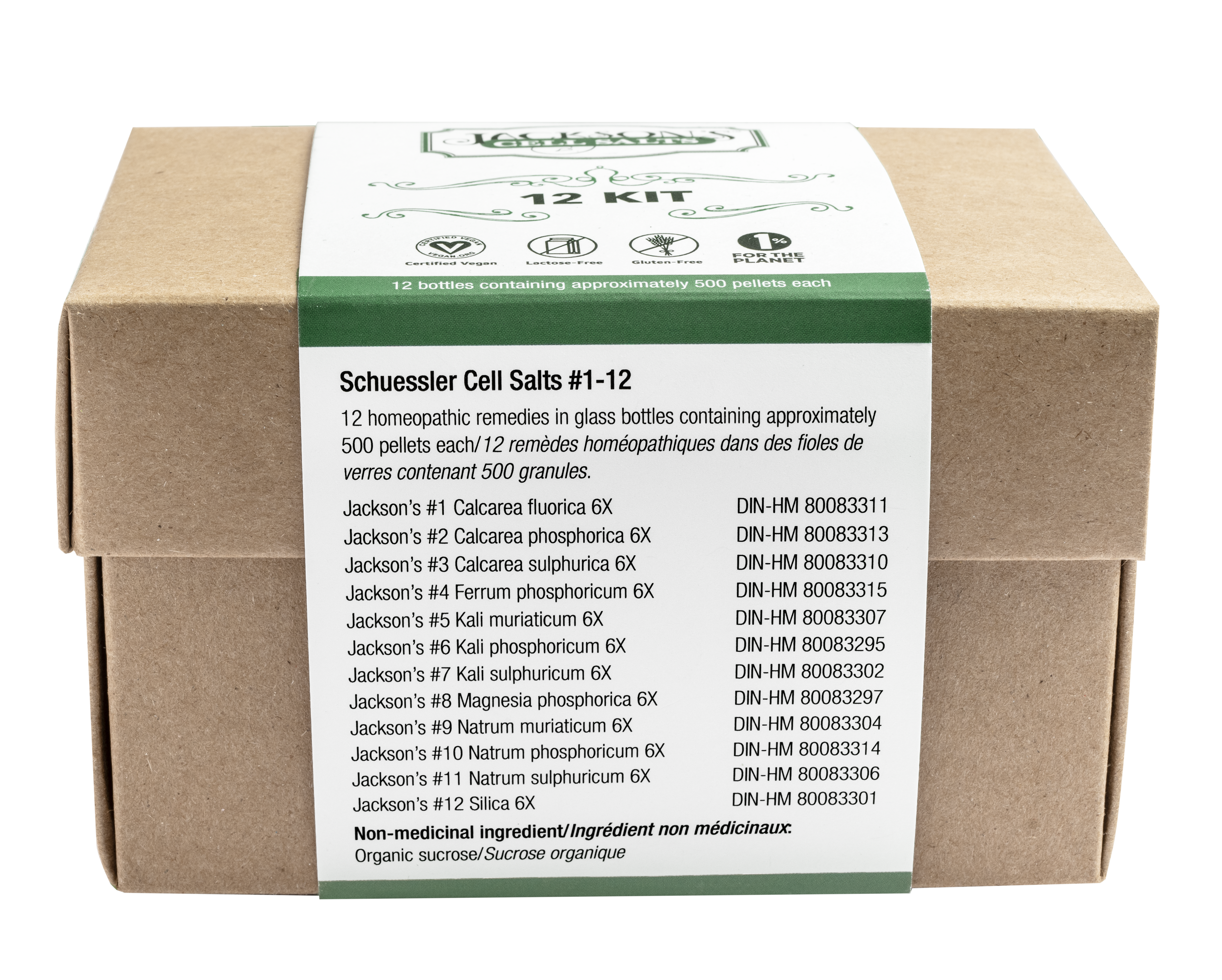 12 Cell Salt Kit - Certified Vegan, Lactose-Free Schuessler Cell Salts in 6X potency