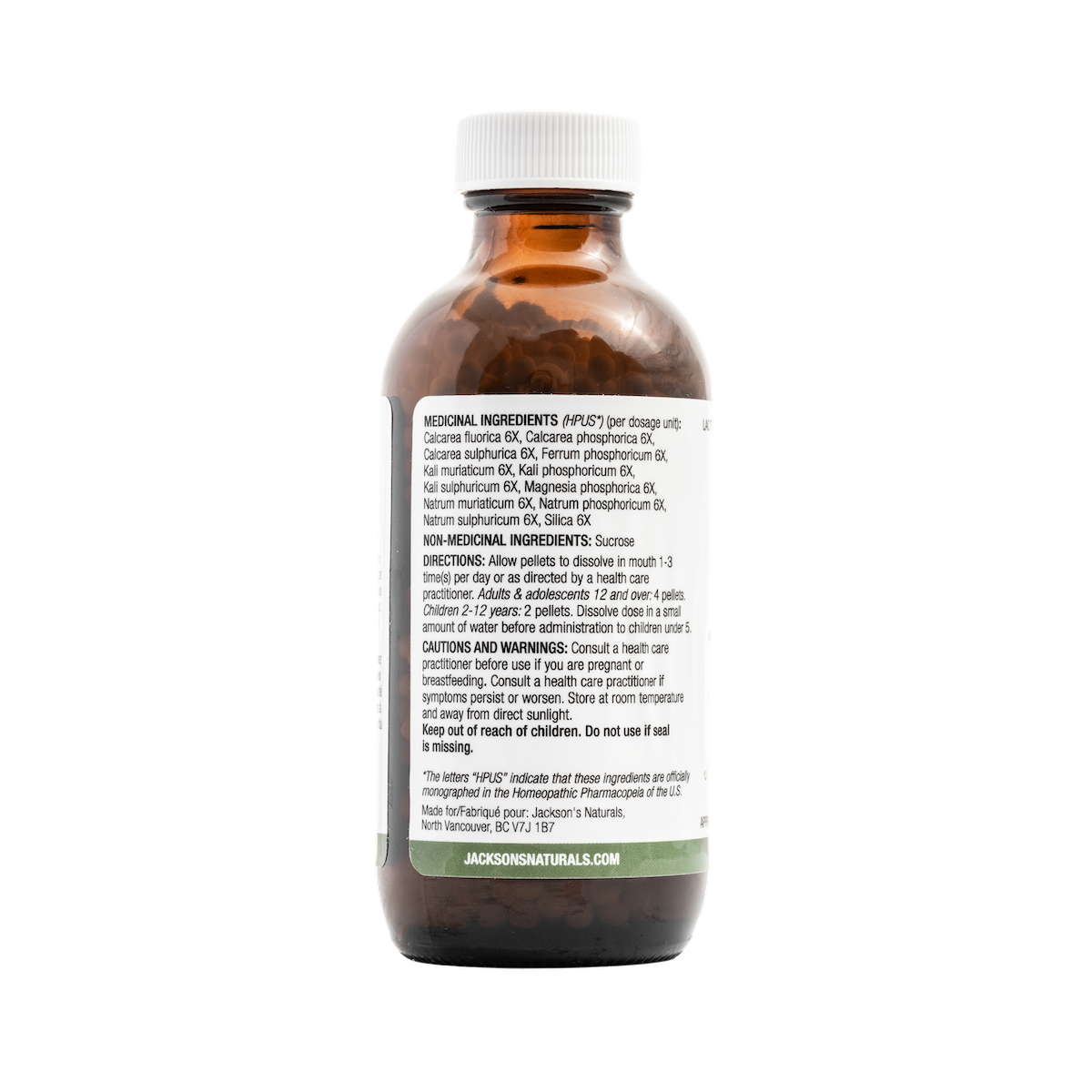 Jackson's 12 in 1 LARGE bottle (2000 pellets) - Certified Vegan, Lactose-Free All 12 Cell Salt Combination (CA)