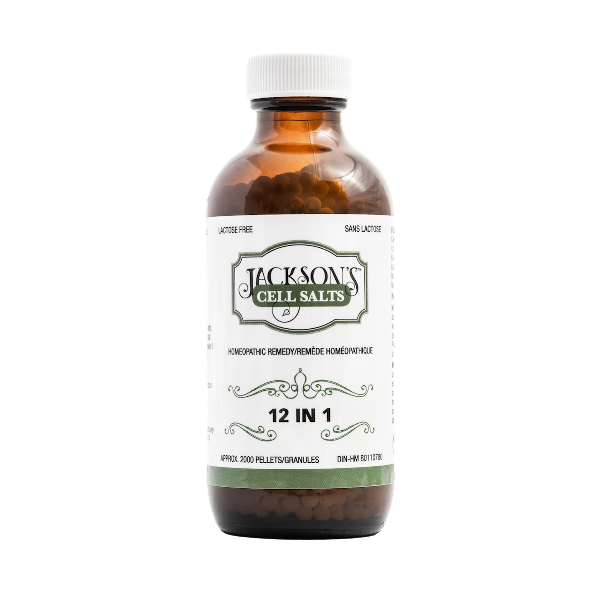 Jackson's 12 in 1 LARGE bottle (2000 pellets) - Certified Vegan, Lactose-Free All 12 Cell Salt Combination (CA)