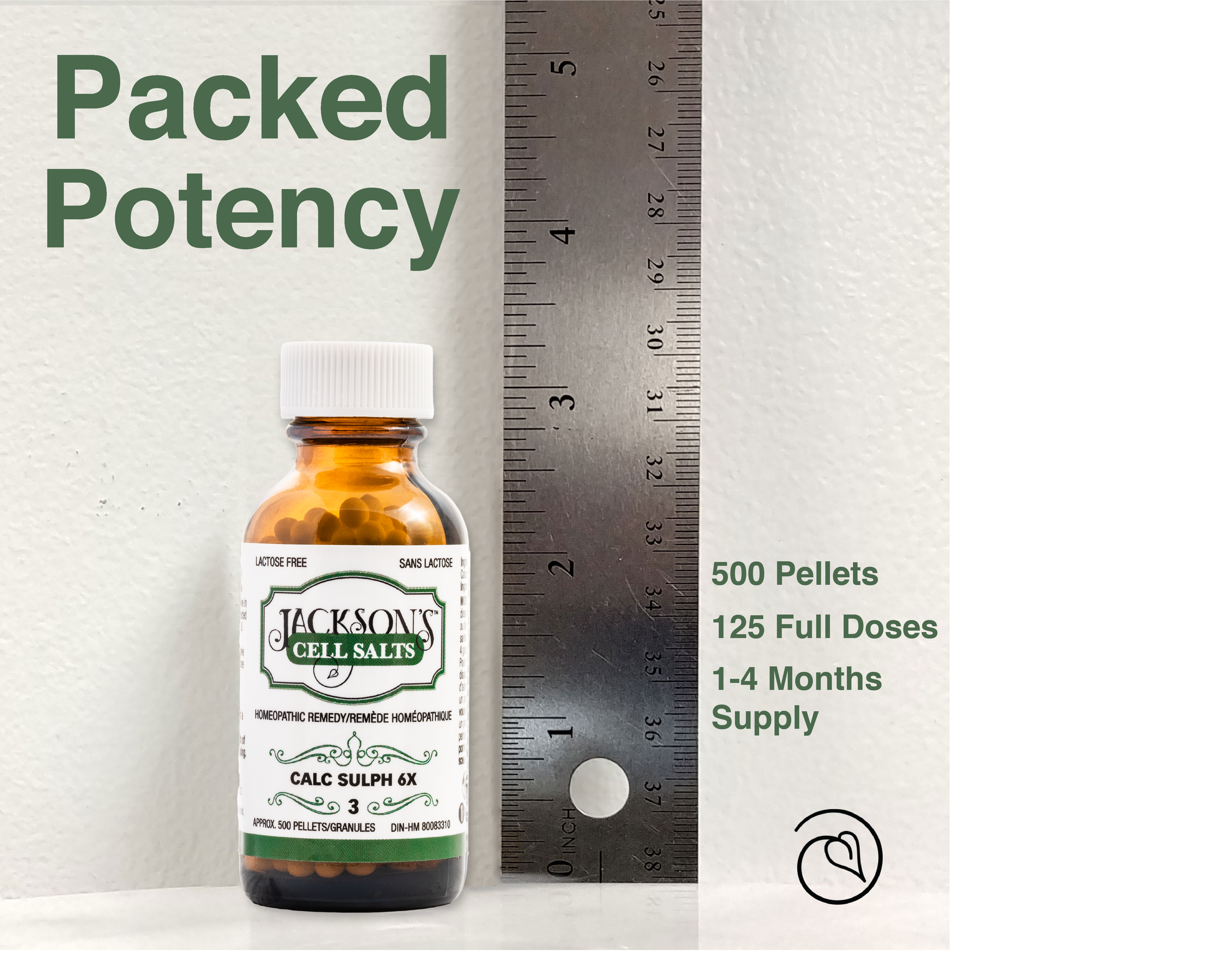 *Sale unboxed bottles* #3 Calc sulph 6X - Certified Vegan, Lactose-Free Schuessler Cell Salt (Calcium sulfate)