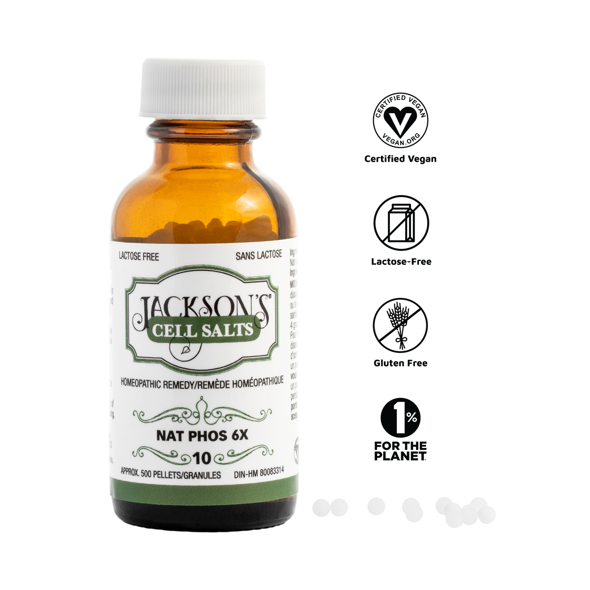 #10 Nat Phos 6X - Certified Vegan, Lactose-Free Schuessler Cell Salt (Sodium phosphate)
