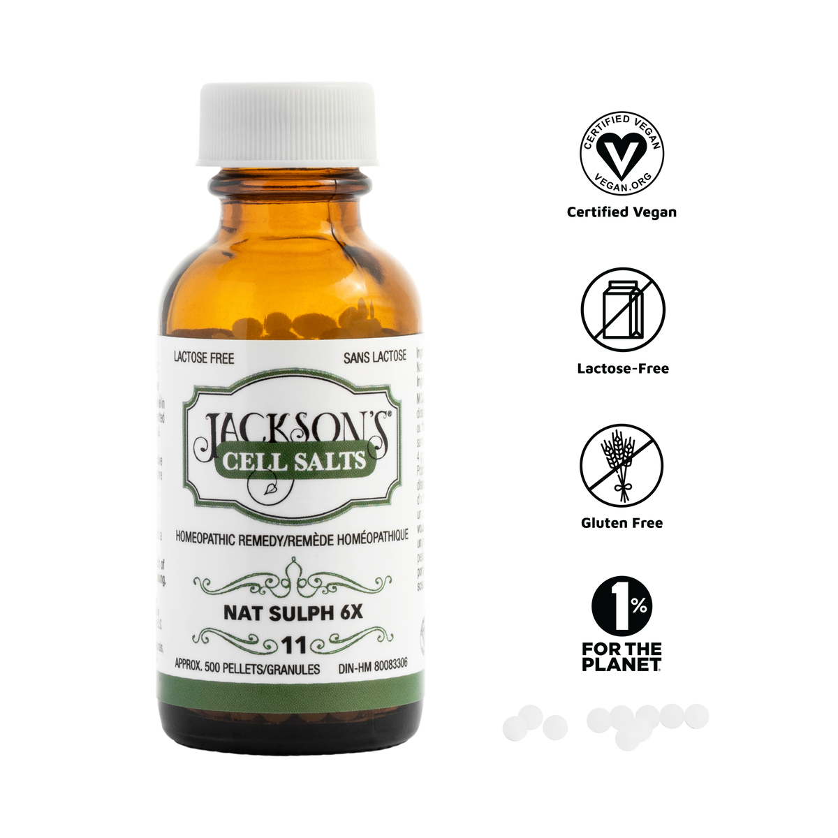 #11 Nat Sulph 6X - Certified Vegan, Lactose-Free Schuessler Cell Salt (Sodium sulfate)