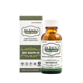 #11 Nat sulph 6X (Sodium sulfate) - Certified Vegan, Lactose-Free Schuessler Cell (Tissue) Salt