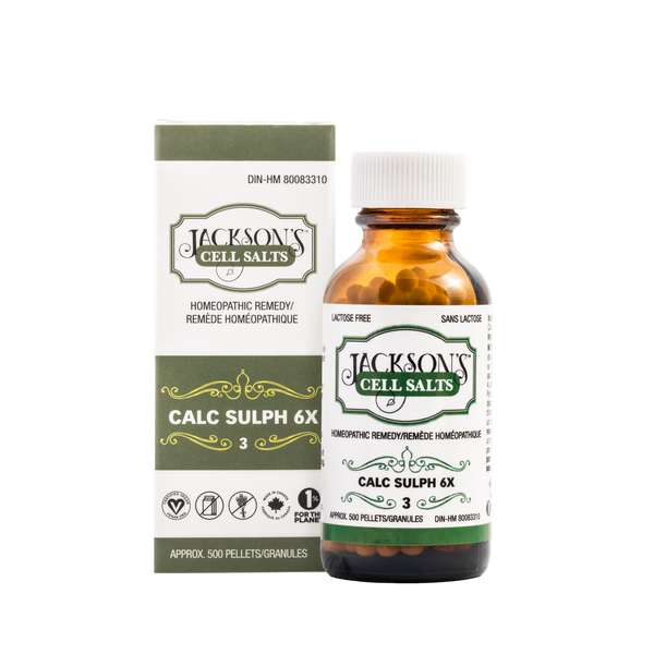 #3 Calc sulph 6X (Calcium sulfate) - Certified Vegan, Lactose-Free Schuessler Cell (Tissue) Salt