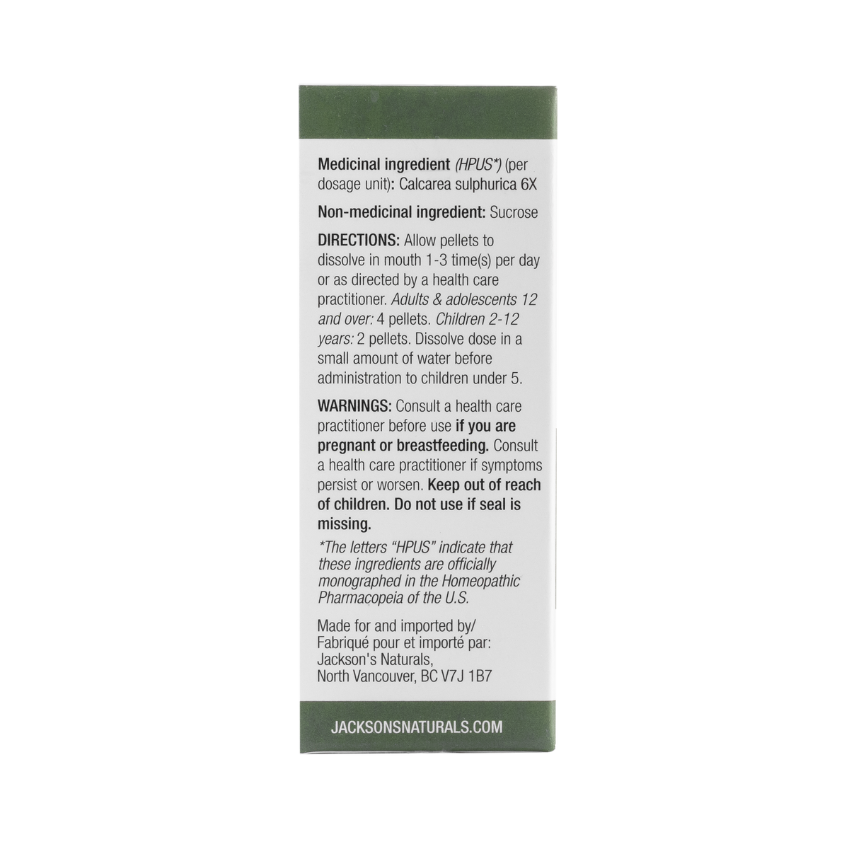 #3 Calc Sulph 6X - Certified Vegan, Lactose-Free Schuessler Cell Salt (Calcium sulfate)