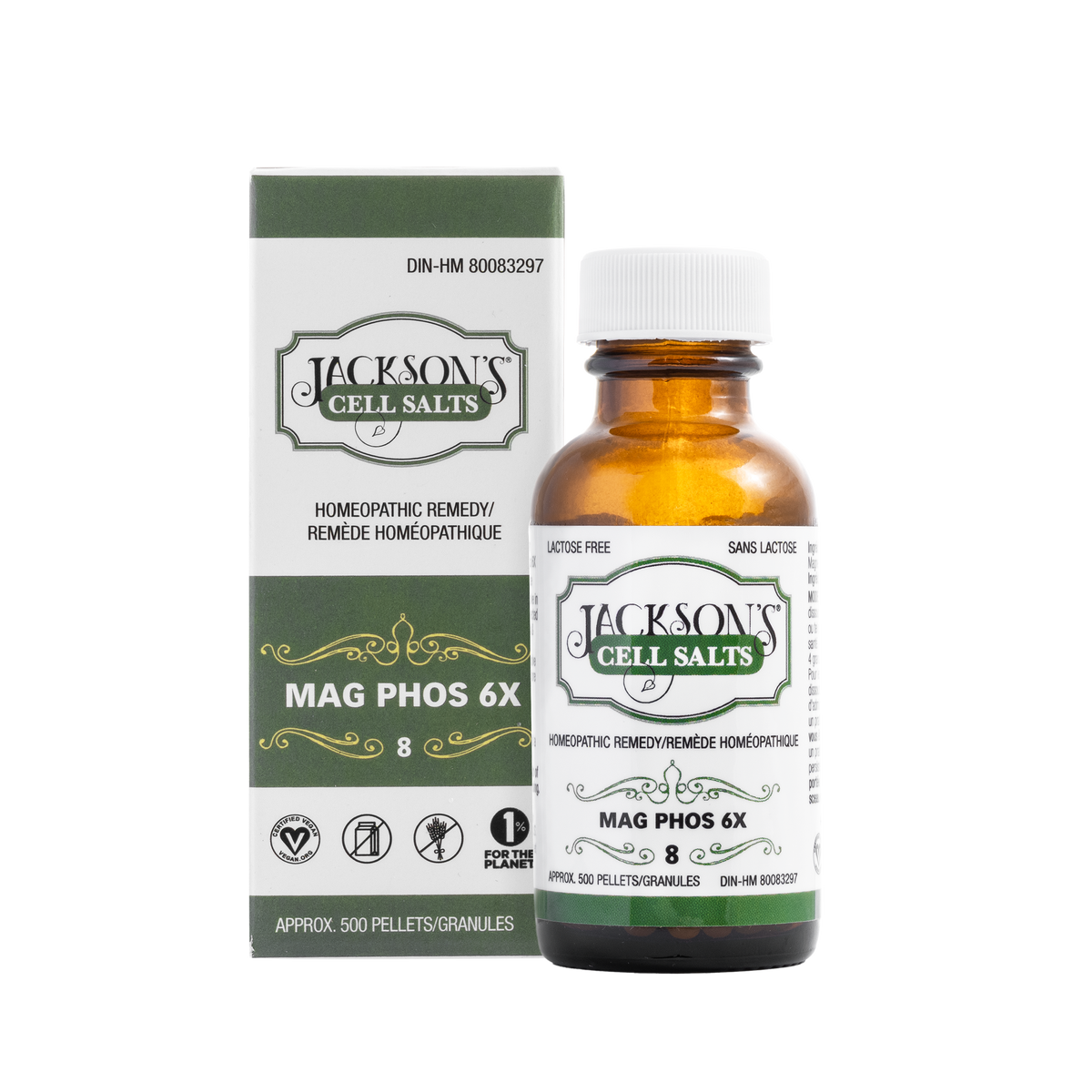 #8 Mag Phos 6X - Certified Vegan, Lactose-Free Schuessler Cell Salt (Magnesium phosphate)
