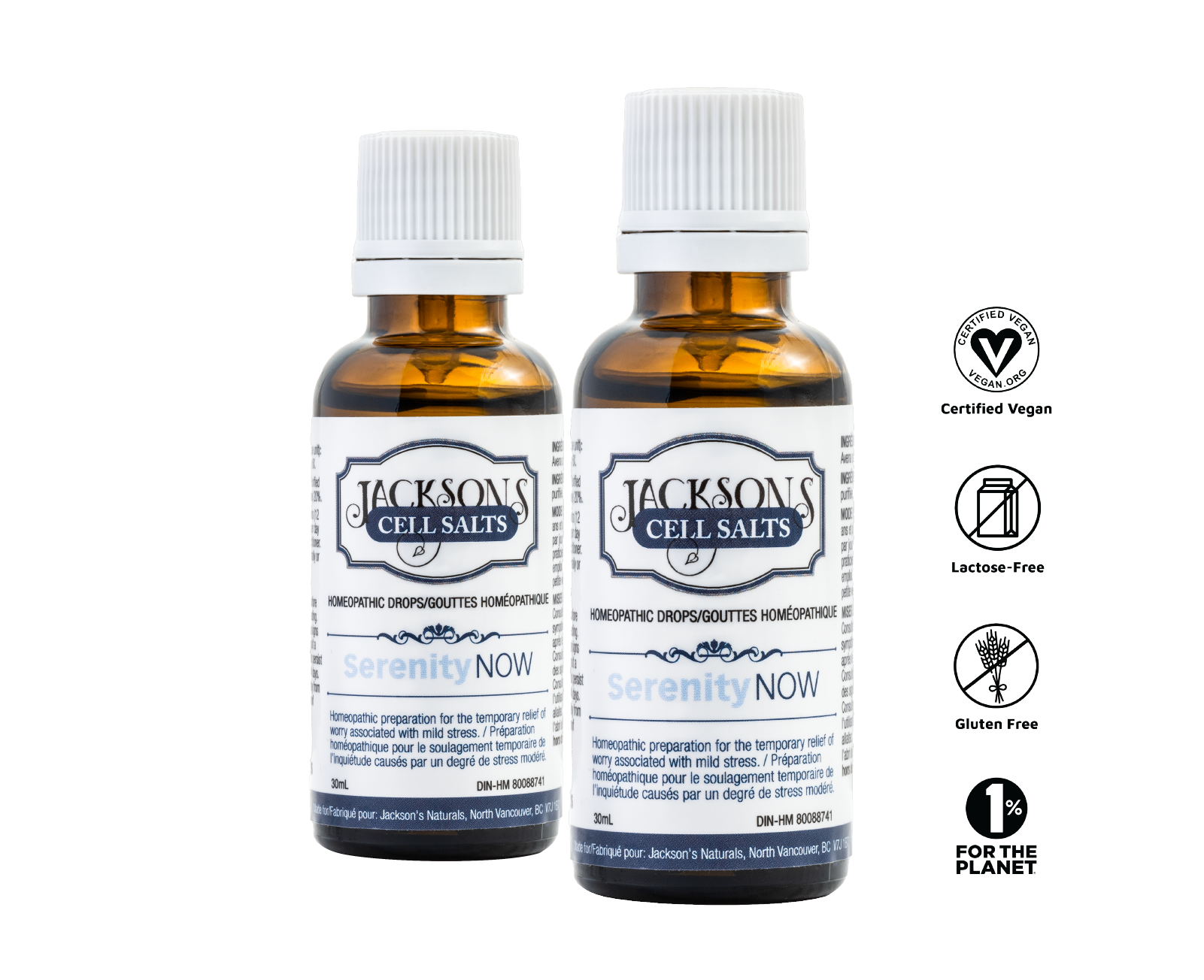 2 FOR 1 Serenity NOW cell salt combination drops for Stress and Sleep - Certified Vegan Homeopathic Cell Salt Preparation With Kali phos 6x
